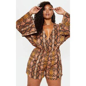 Pretty Little Things Plus Size 20 Romer Snake Print Flare Sleeve NWT